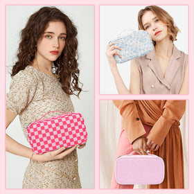 Relavel Small Makeup Bag with brushes and cosmetics