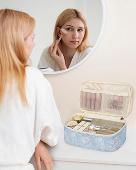 Relavel Small Makeup Bag with cosmetics inside