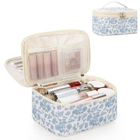 Relavel Travel Makeup Bag floral design front view