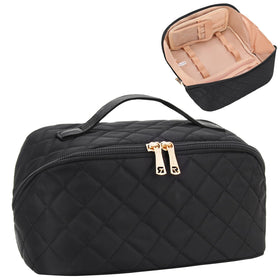 Relavel Travel Makeup Bag front view with wide-open design
