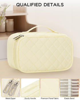 Relavel Travel Makeup Bag in lifestyle setting with cosmetics