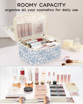 Relavel Travel Makeup Bag inside view showing storage space