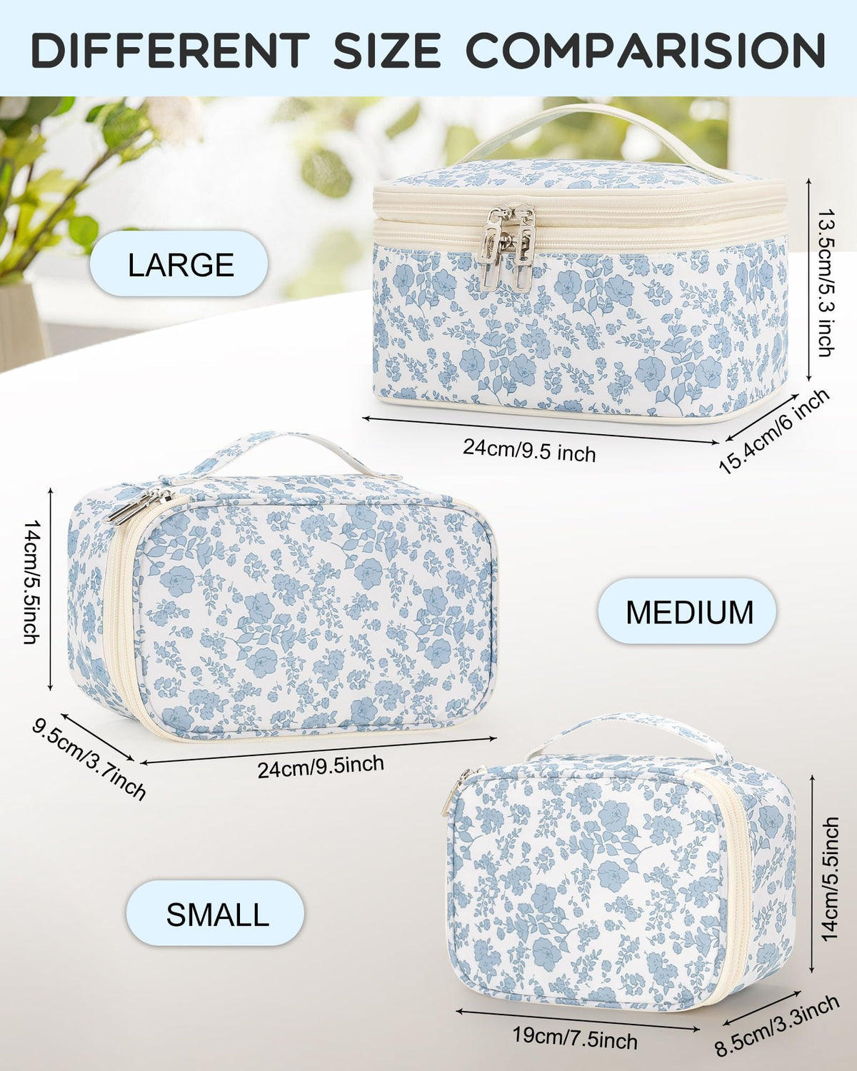 Relavel Travel Makeup Bag lightweight design with handle