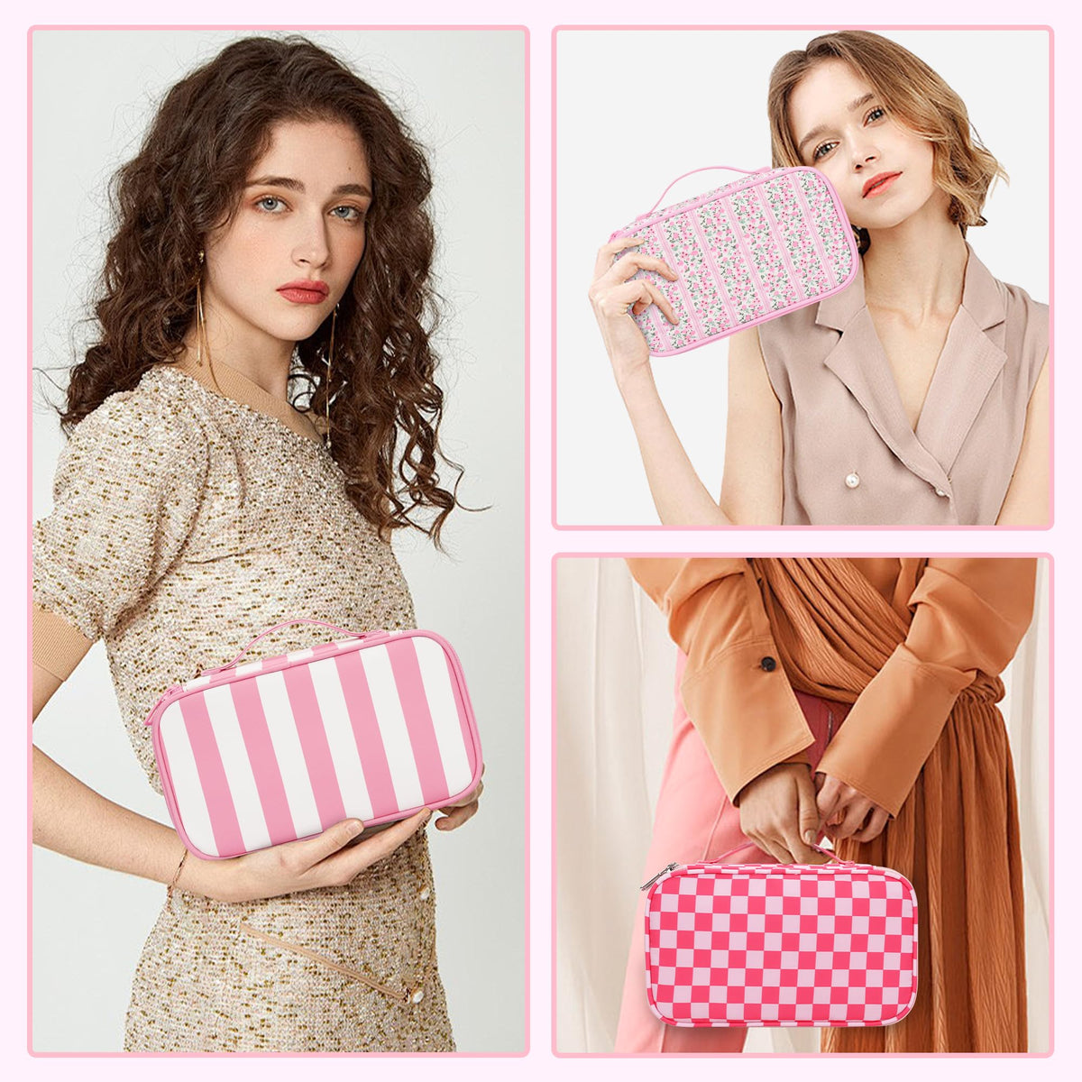 Relavel Travel Makeup Bag mesh pockets detail