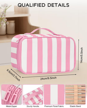 Relavel Travel Makeup Bag open showing brush slots