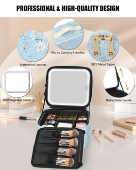 Relavel Travel Makeup Bag side view showcasing durable PU leather