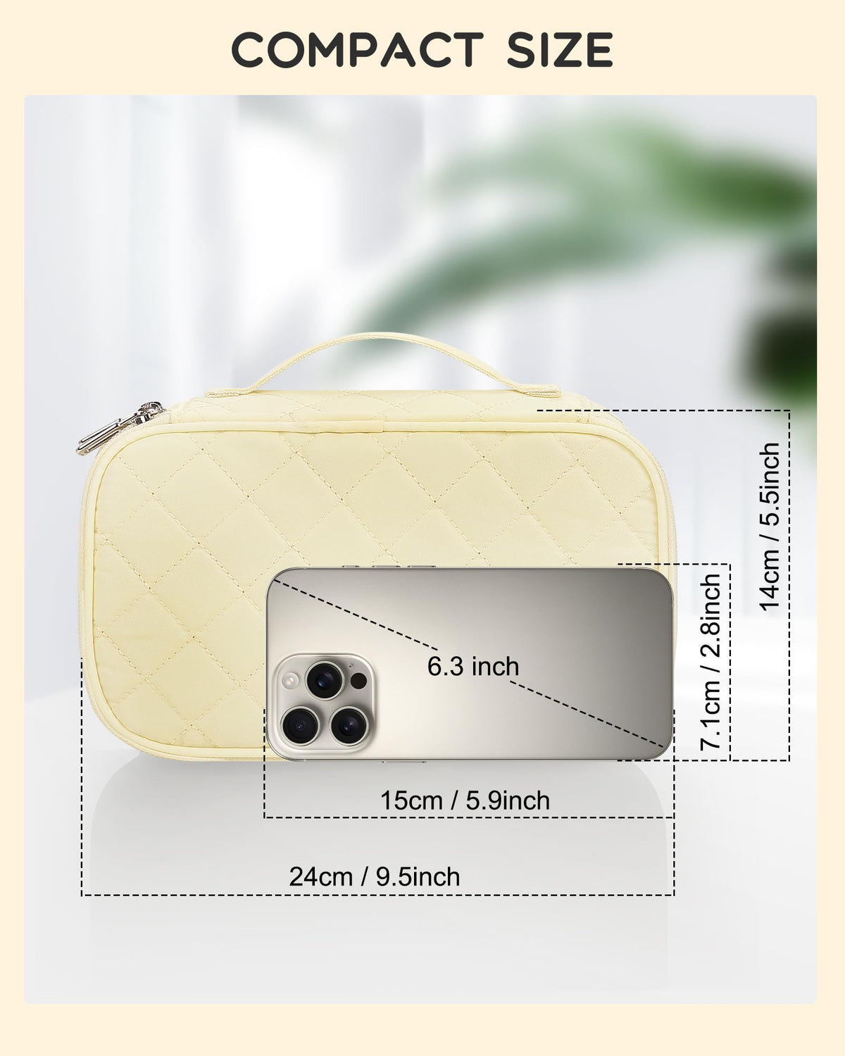 Relavel Travel Makeup Bag side view showing brush holders