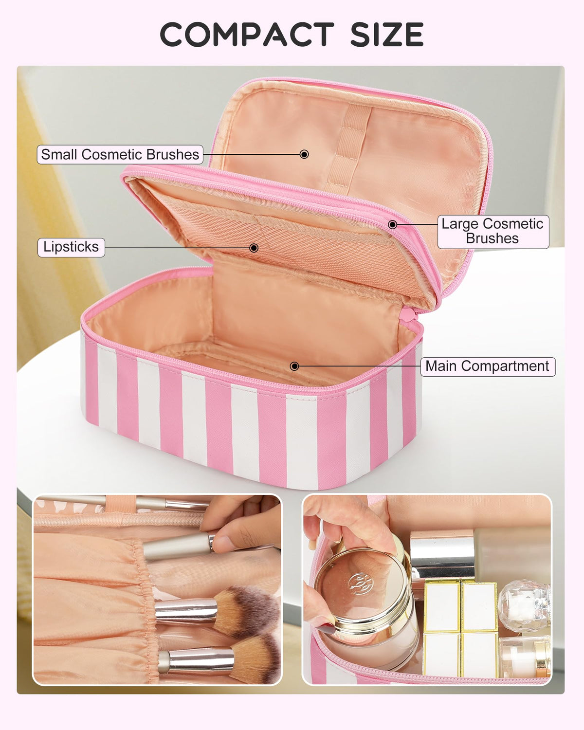 Relavel Travel Makeup Bag side view with handles
