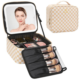 Relavel Travel Makeup Bag with LED mirror front view