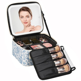 Relavel Travel Makeup Bag with LED Mirror front view