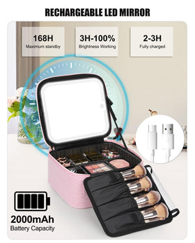 Relavel Travel Makeup Bag with makeup products inside