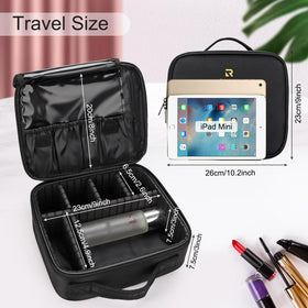 Relavel Travel Makeup Train Case dimensions displayed
