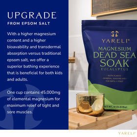 Relaxing bath scene with YARELI Magnesium Flakes