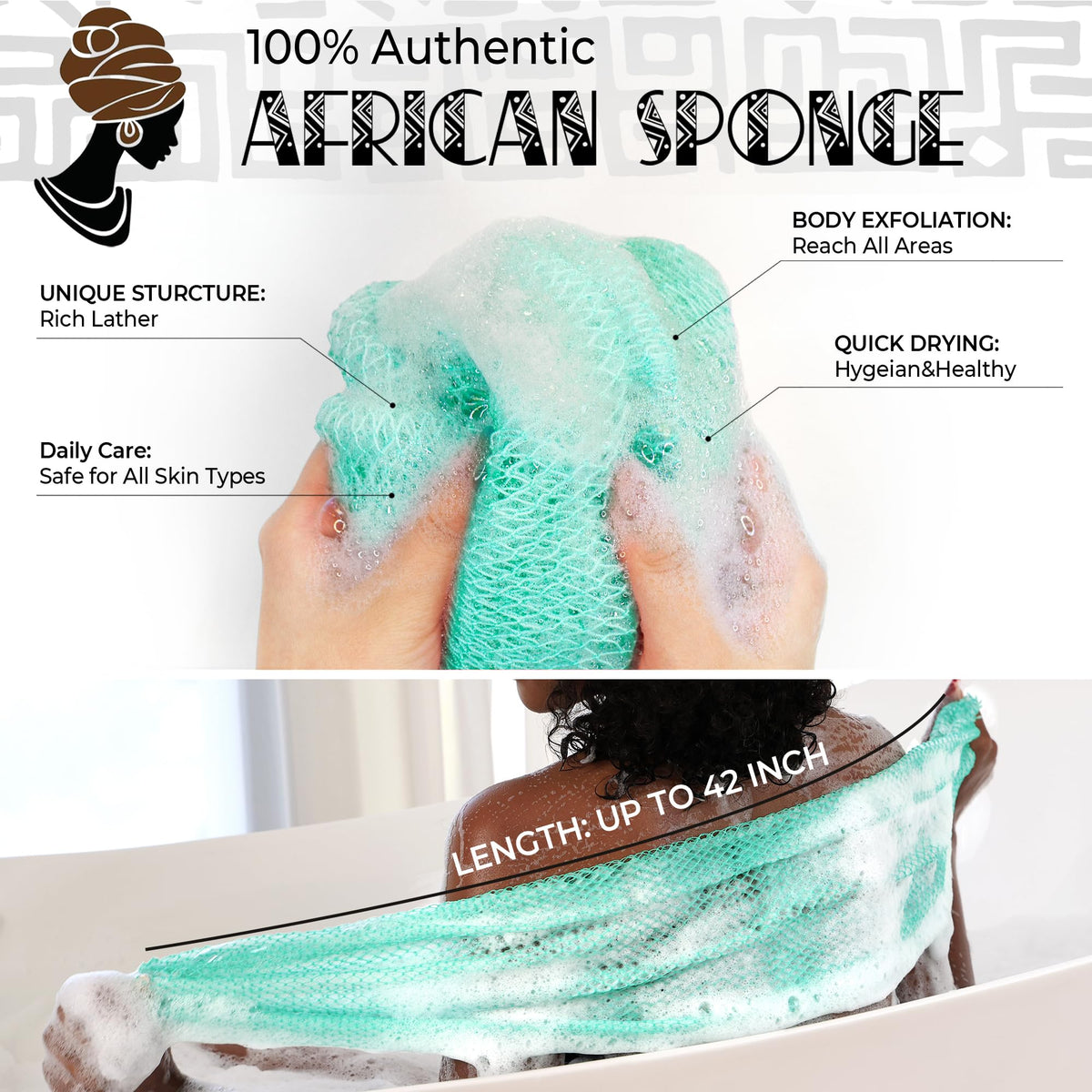 RelaxScene African Exfoliating Net Sponge packaging