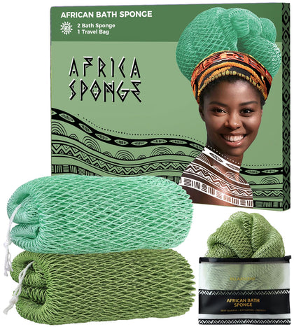 RelaxScene African Net Sponge olive green and seawave front view