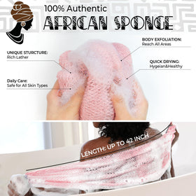 RelaxScene Afro Scrubber African Net Sponge back view showing texture