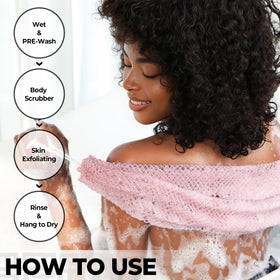 RelaxScene Afro Scrubber African Net Sponge with attached ropes for easy holding