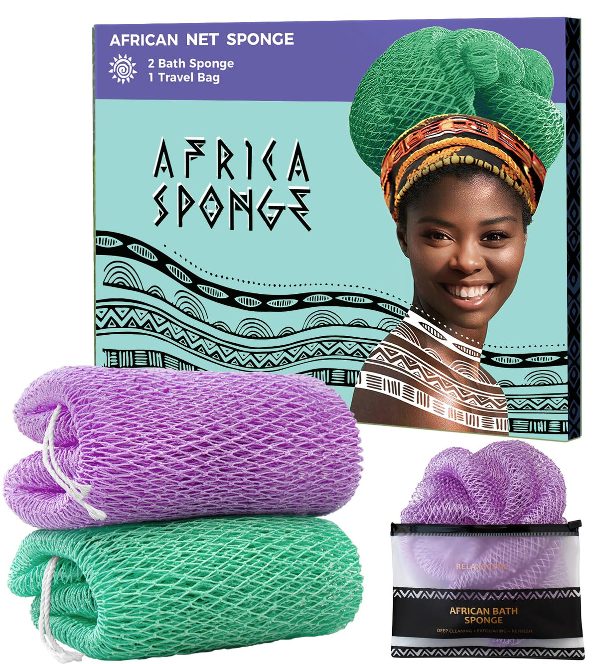 RelaxScene Authentic African Net Sponge front view