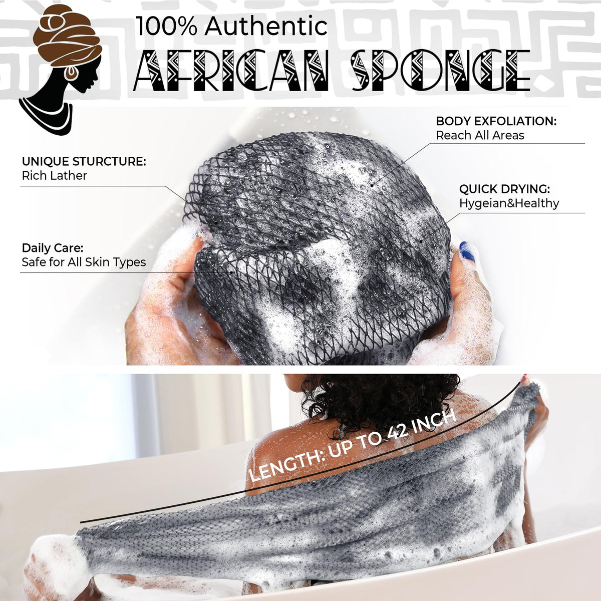 RelaxScene Authentic African Net Sponge vibrant colour options