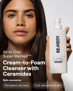 Remedy Science Cream-to-Foam Cleanser foam texture demonstration