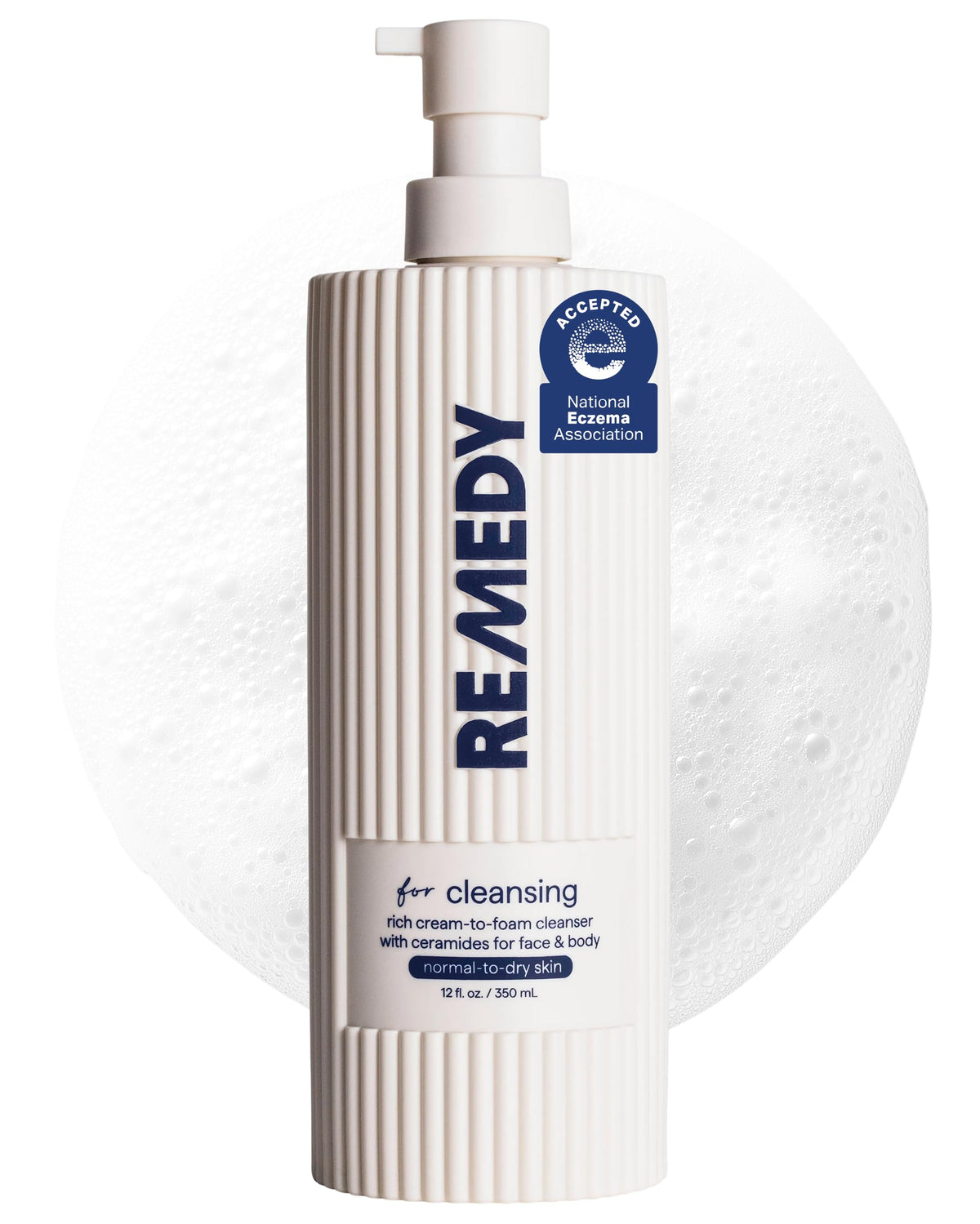 Remedy Science Cream-to-Foam Cleanser front view with packaging