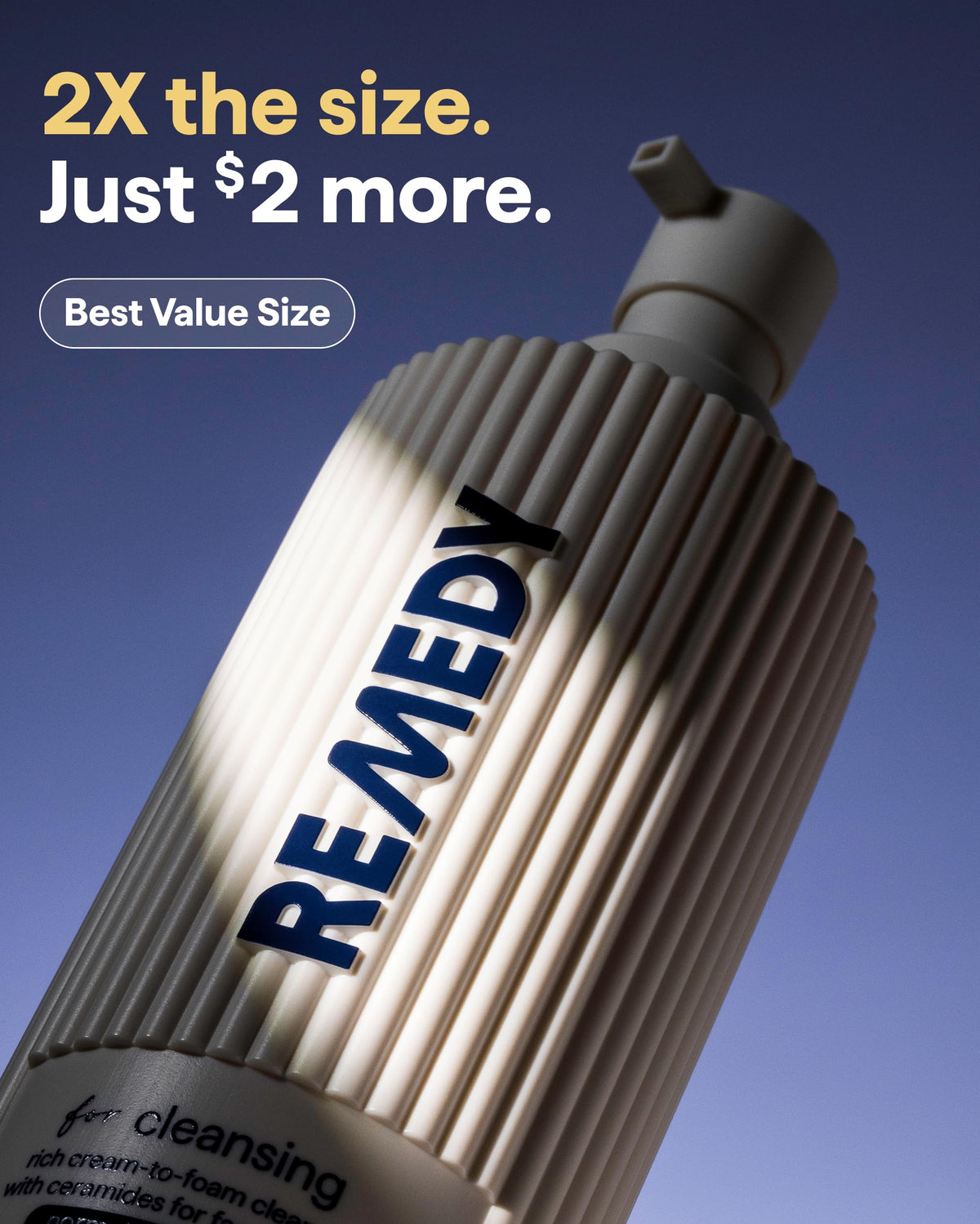 Remedy Science Cream-to-Foam Cleanser side view showing texture