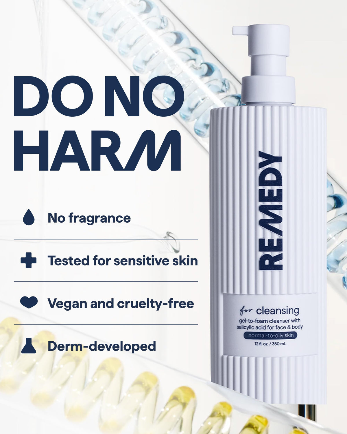 Remedy Science Gel-to-Foam Cleanser packaging details
