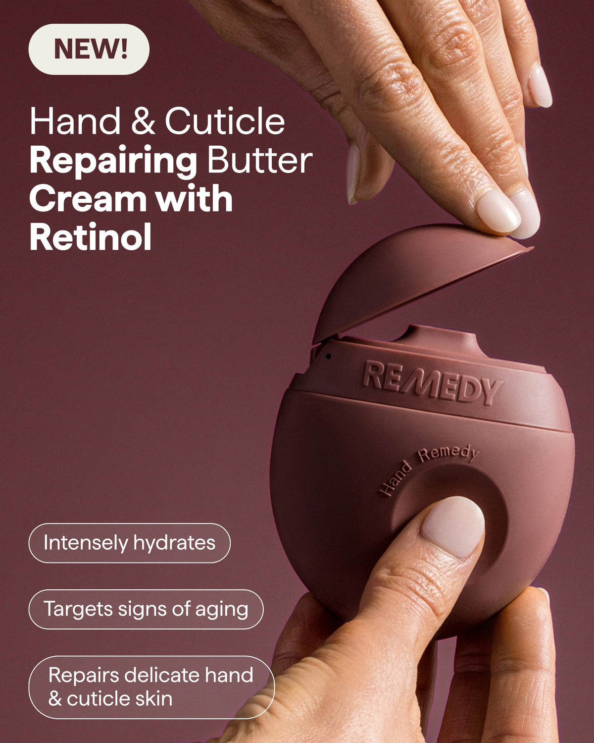 Remedy Science Hand and Cuticle Retinol Butter Cream tube with cap