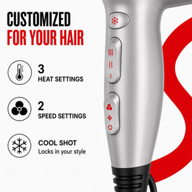 Remington Damage Protection Hair Dryer displaying cool shot button