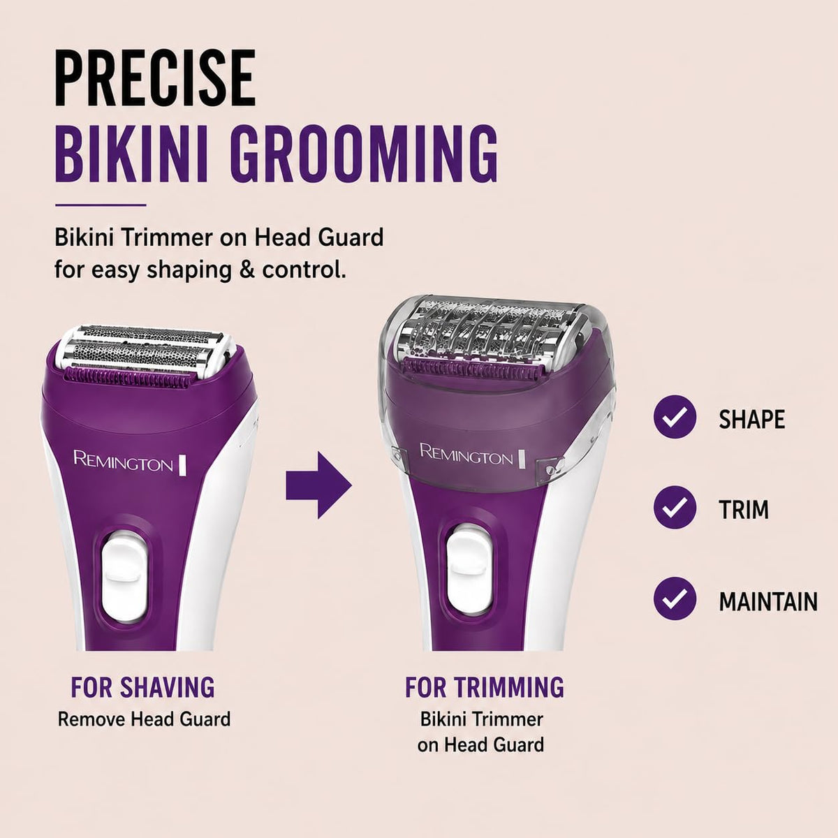 Remington Electric Shaver with 3 blades and bikini trimmer attachment