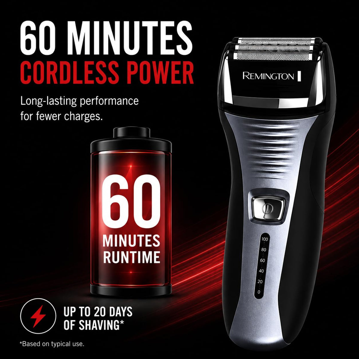 Remington F5 Foil Shaver side view showing pivoting head