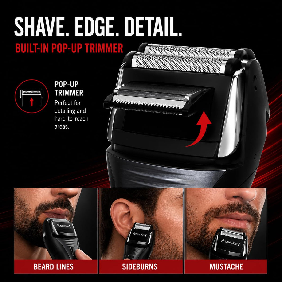 Remington F5 Foil Shaver with pop-up detail trimmer extended