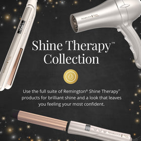 Remington Shine Therapy Tapered Curling Wand heat settings display