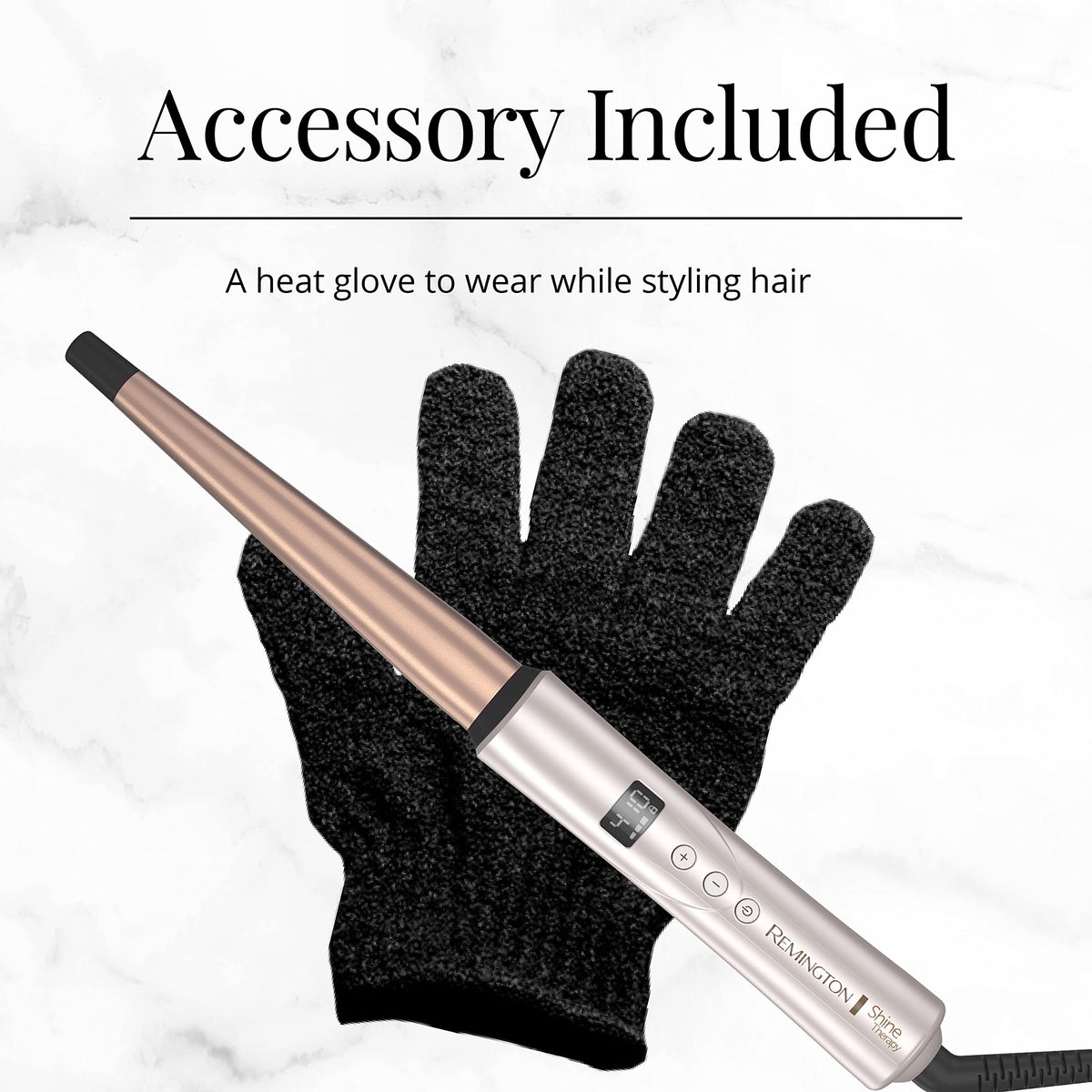 Remington Shine Therapy Tapered Curling Wand packaging