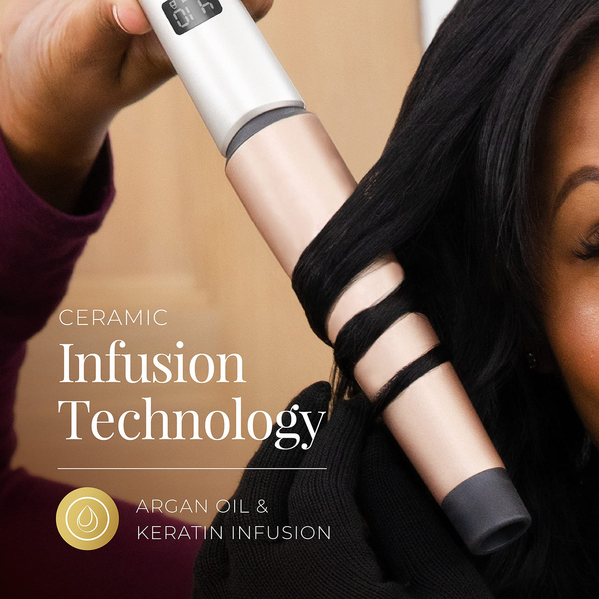 Remington Shine Therapy Tapered Curling Wand with digital controls
