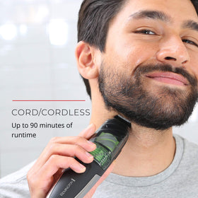 Remington Vacuum Beard Trimmer side view highlighting ergonomic design