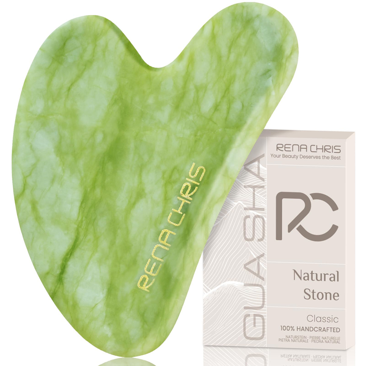 Rena Chris Gua Sha Facial Tool Mint Green front view