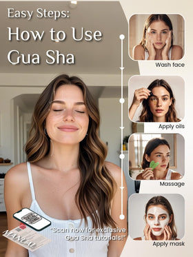 Rena Chris Gua Sha Facial Tool Mint Green with cleaning cloth