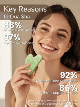 Rena Chris Gua Sha Facial Tool Mint Green with instruction manual