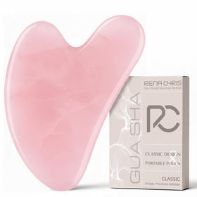 Rena Chris Gua Sha Facial Tool pink rose quartz front view