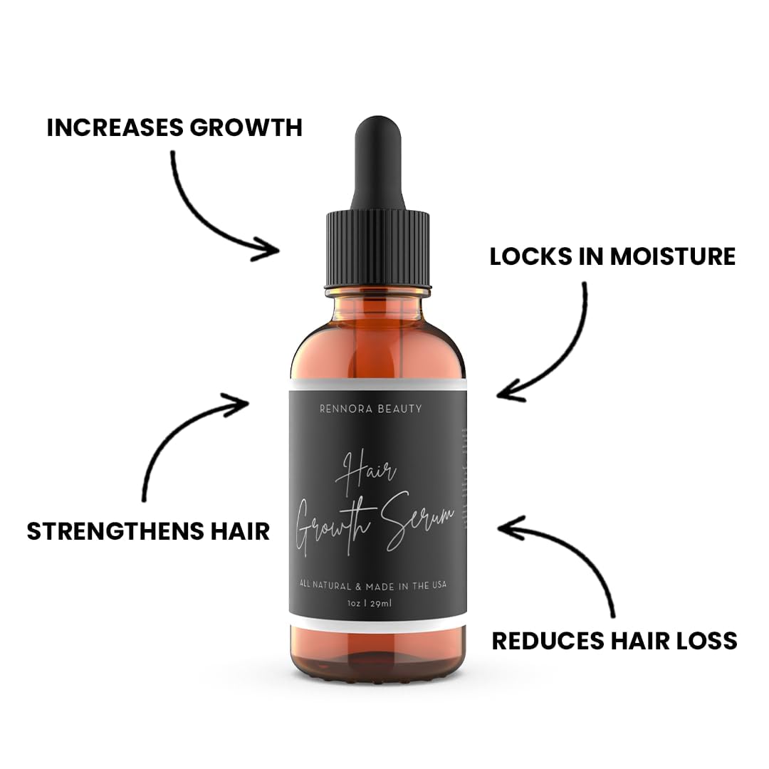 RENNORA BEAUTY Hair Growth Serum side view with applicator