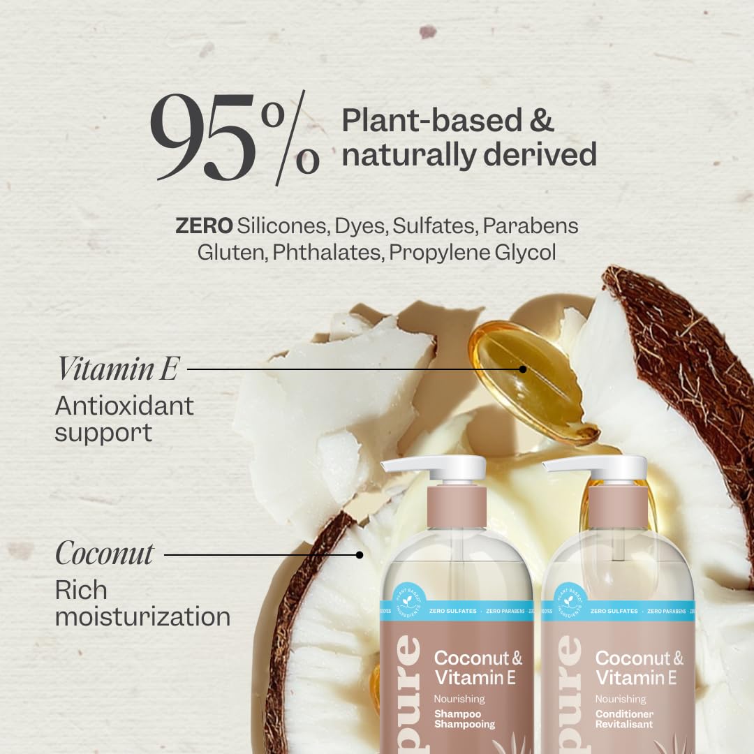 RENPURE Coconut & Vitamin E Nourishing Shampoo 24oz back view