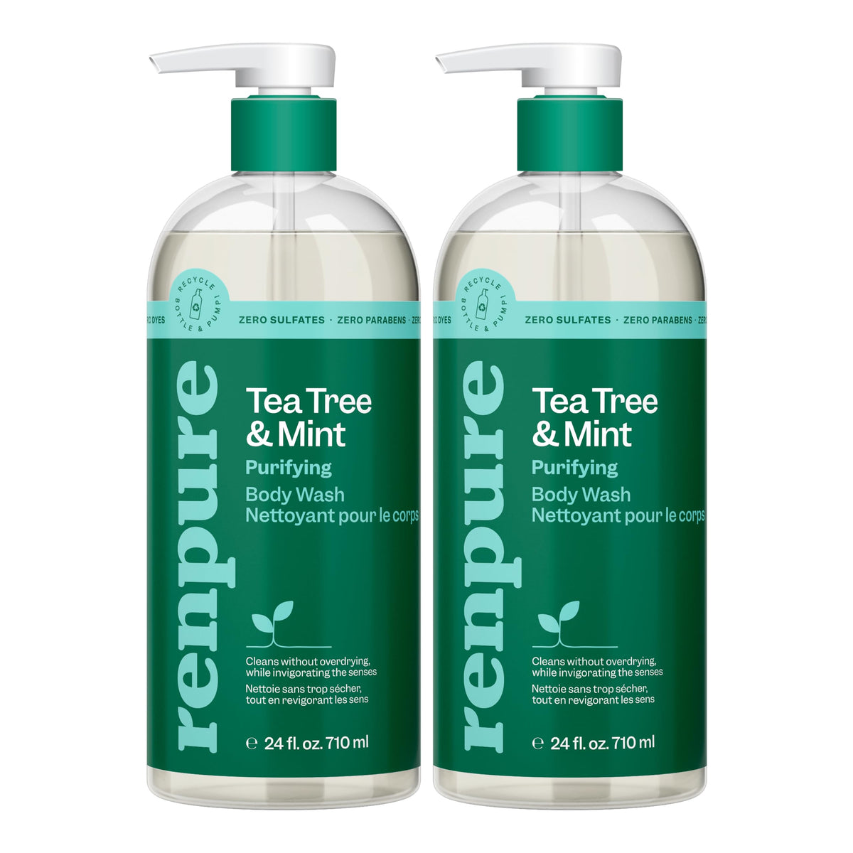 RENPURE Tea Tree & Mint Purifying Body Wash front view