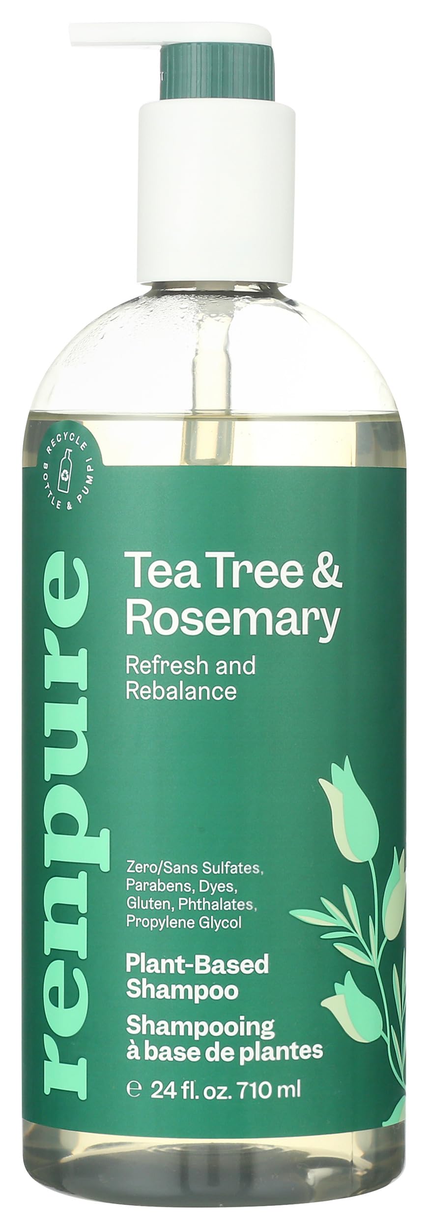 RENPURE Tea Tree & Rosemary Shampoo 24oz front view