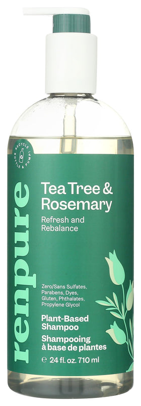 RENPURE Tea Tree & Rosemary Shampoo 24oz front view