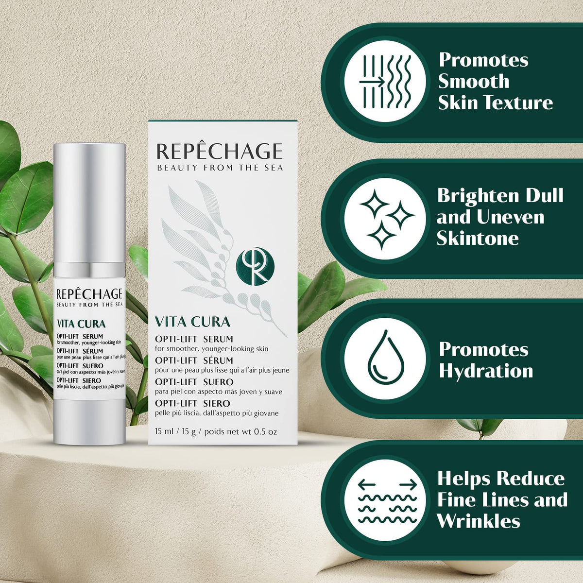 Repechage Vita Cura Opti-Lift Serum application on skin