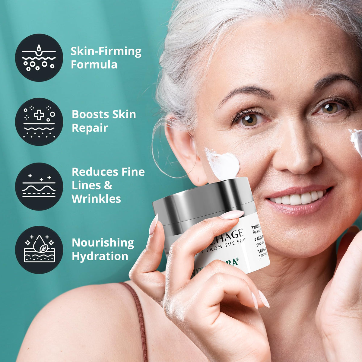 Repechage Vita Cura Triple Firming Cream 50mL texture close-up