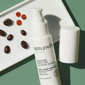 Replenix Calming Face Serum 30ml on bathroom counter