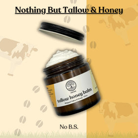 Reroot Organics Beef Tallow Balm 222g with raw honey