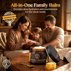 Reroot Organics Manuka Honey Beef Tallow Balm 2oz texture on hand